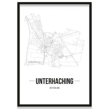 Stadtposter Unterhaching gerahmt
