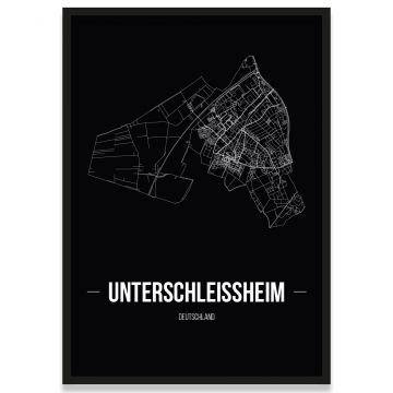 Poster Unterschleissheim mit Stadtplan 