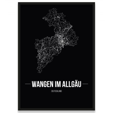 Stadtposter Wangen im Allgäu Straßennetz