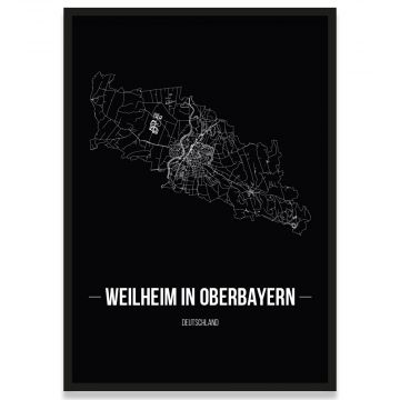 Weilheim in Oberbayern Poster mit Rahmen