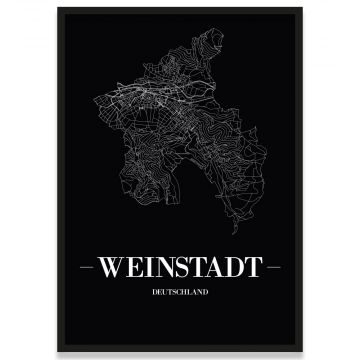 Weinstadt Poster mit Rahmen