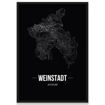Weinstadt Poster mit Straßennetz