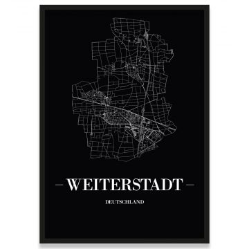 Stadtposter Weiterstadt mit Rahmen