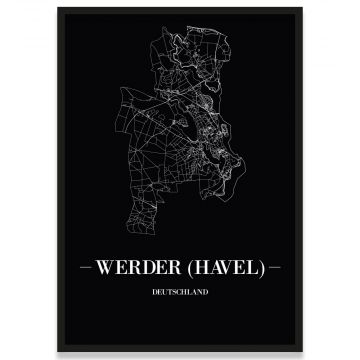 Stadtposter Werder mit Rahmen