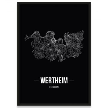 Stadtposter Wertheim mit Stadtplan