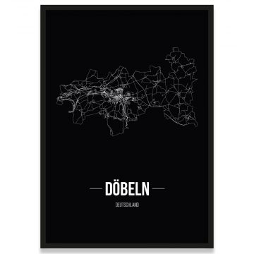 Stadtposter Döbeln - black