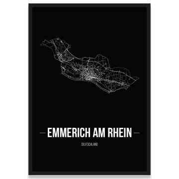 Stadtposter Emmerich am Rhein - black