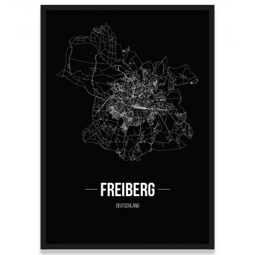 Stadtposter Freiberg - black