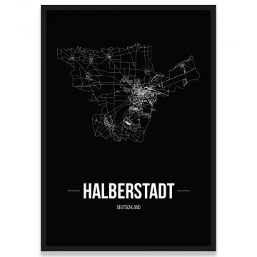 Stadtposter Halberstadt - black