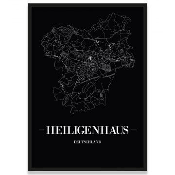 Stadtposter Heiligenhaus - black