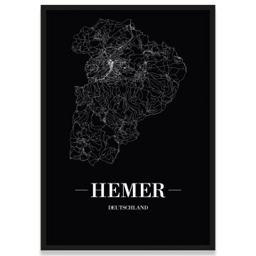 Stadtposter Hemer - black