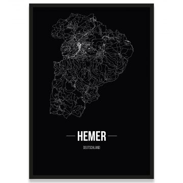 Stadtposter Hemer - black