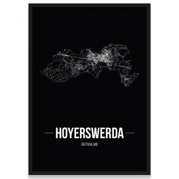 Stadtposter Hoyerswerda - black