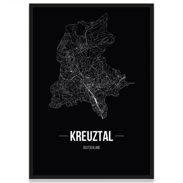Stadtposter Kreuztal - black