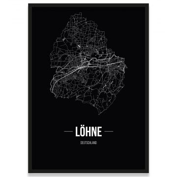 Stadtposter Löhne - black
