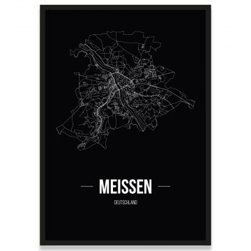 Stadtposter Meißen - black