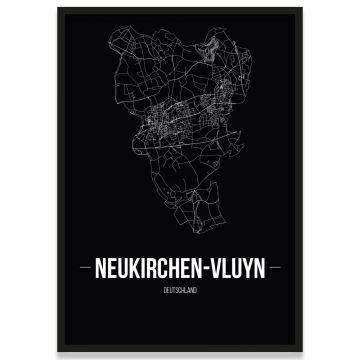 Stadtposter Neukirchen-Vluyn - black