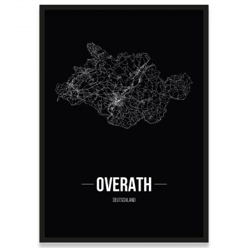 Stadtposter Overath - black