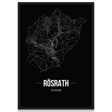 Stadtposter Rösrath - black