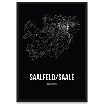 Stadtposter Saalfeld/Saale - black