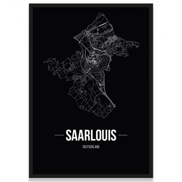 Stadtposter Saarlouis - black