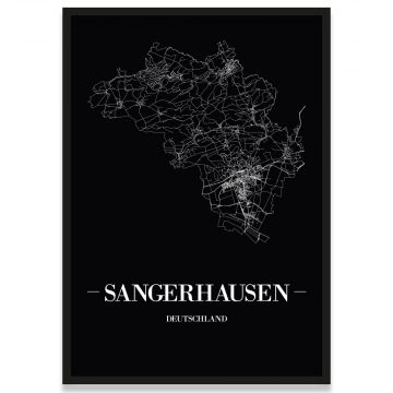 Stadtposter Sangerhausen - black