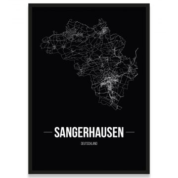 Stadtposter Sangerhausen - black