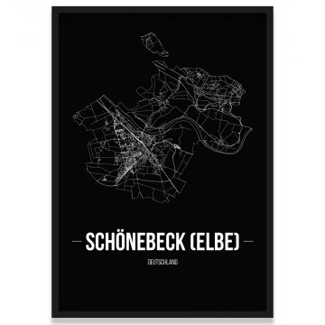 Stadtposter Schönebeck (Elbe) - black