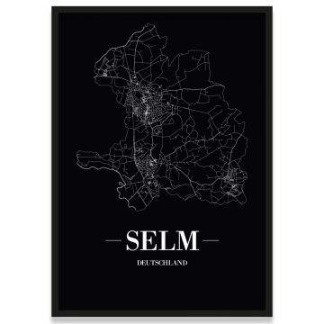 Stadtposter Selm - black