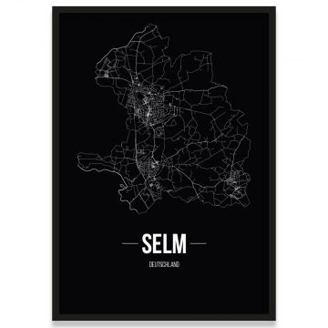 Stadtposter Selm - black