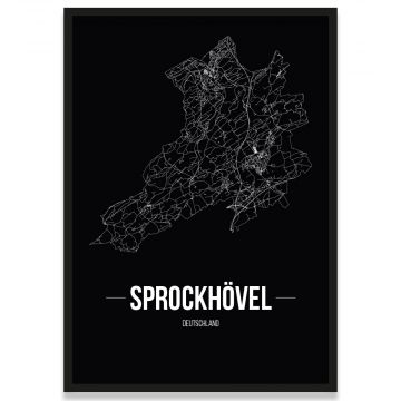 Stadtposter Sprockhövel - black