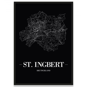 Stadtposter St. Ingbert - black
