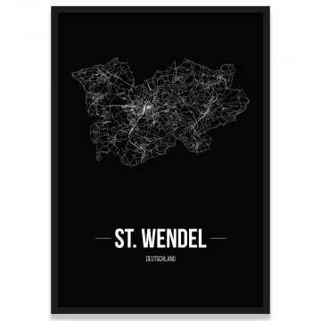 Stadtposter St. Wendel - black