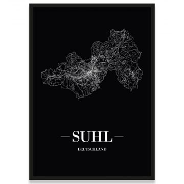 Stadtposter Suhl - black