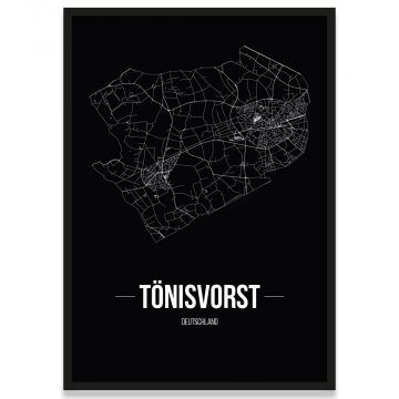Stadtposter Tönisvorst - black
