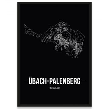 Stadtposter Übach-Palenberg - black