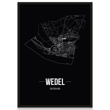 Stadtposter Wedel - black