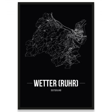 Stadtposter Wetter (Ruhr)- black