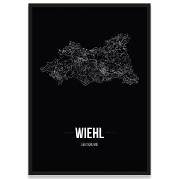 Stadtposter Wiehl Black