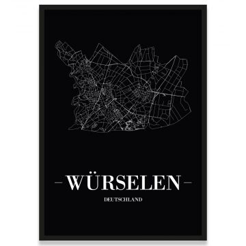 Stadtposter Würselen Black