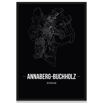 Stadtposter Annaberg-Buchholz Black