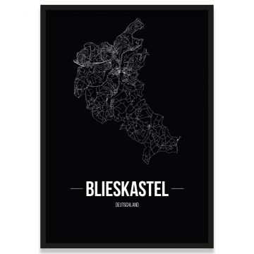 Stadtposter Blieskastel Black