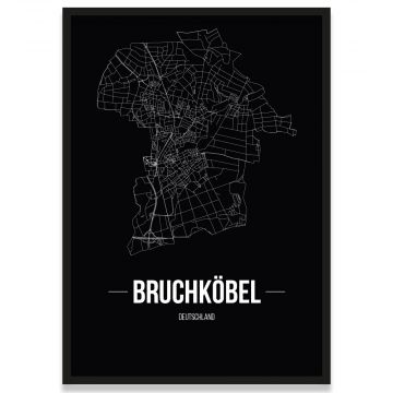 Stadtposter Bruchköbel Black