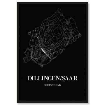 Stadtposter Drillingen/Saar Black