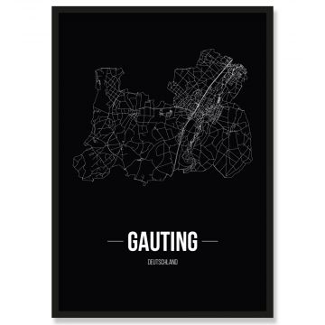 Stadtposter Gauting Black