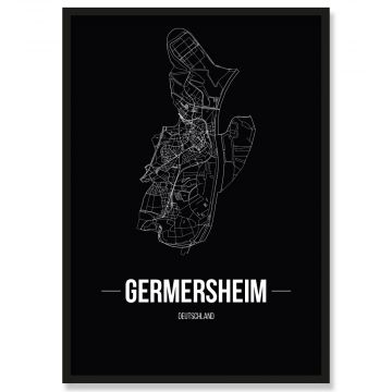 Stadtposter Germersheim Black