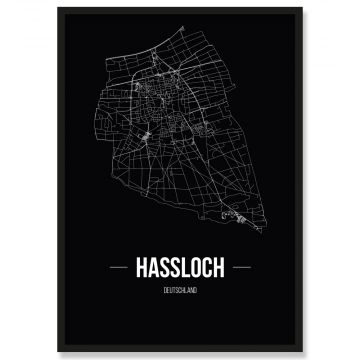 Stadtposter Haßloch Black