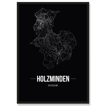 Stadtposter Holzminden Black