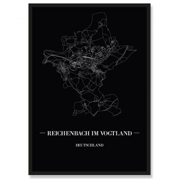 Stadtposter Reichenbach im Vogtland Black