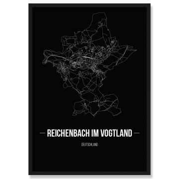 Stadtposter Reichenbach im Vogtland Black